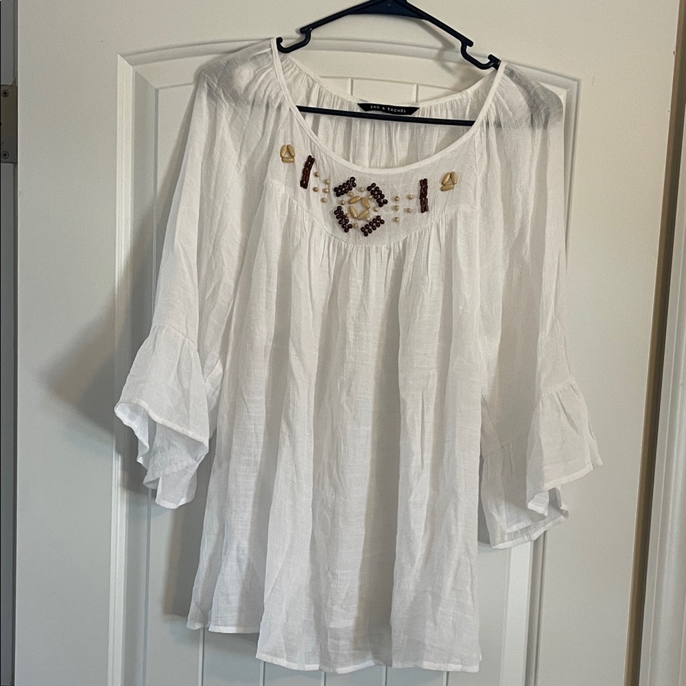 Zac & Rachel White Blouse with Embroidery